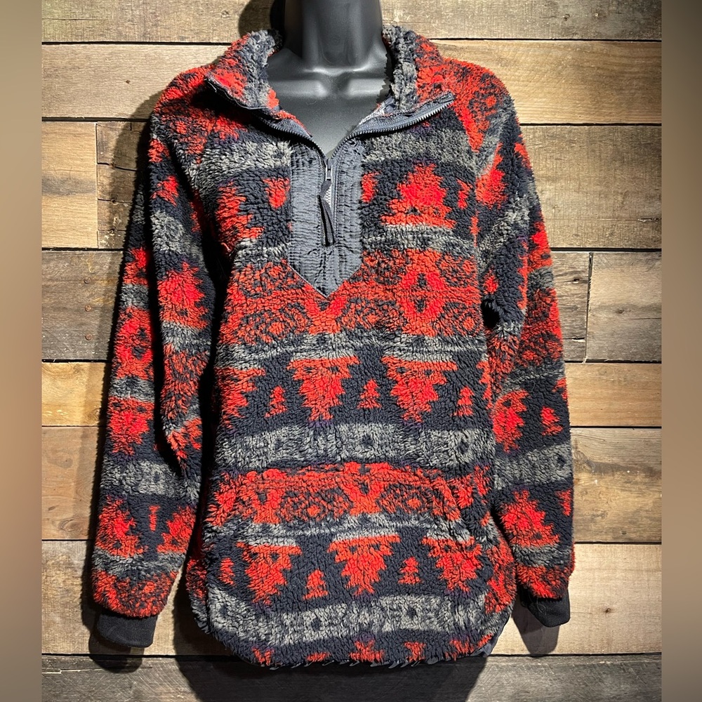 Pattern Half Zip Sweater